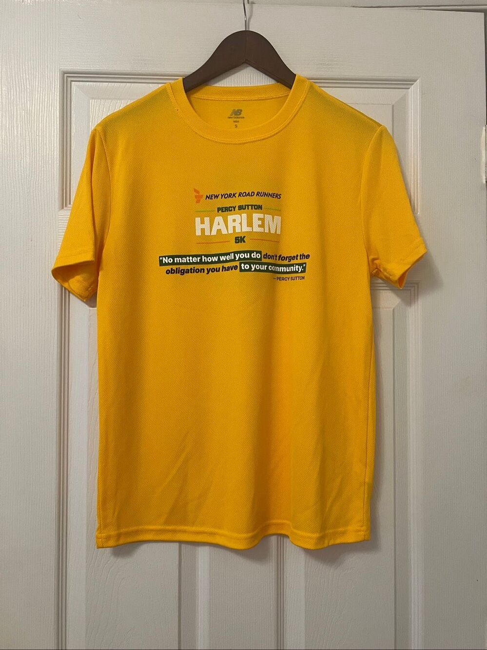 New Balance NYRR Percy Sutton Harlem 5K Yellow Running Shirt
